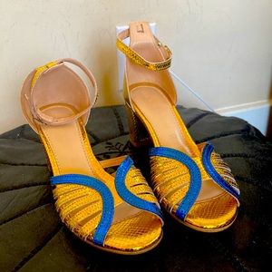 Metallic sandals, EUC